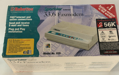 US Robotics Sportster 33.6 External Fax Modem - Factory Sealed Vintage Old Stock