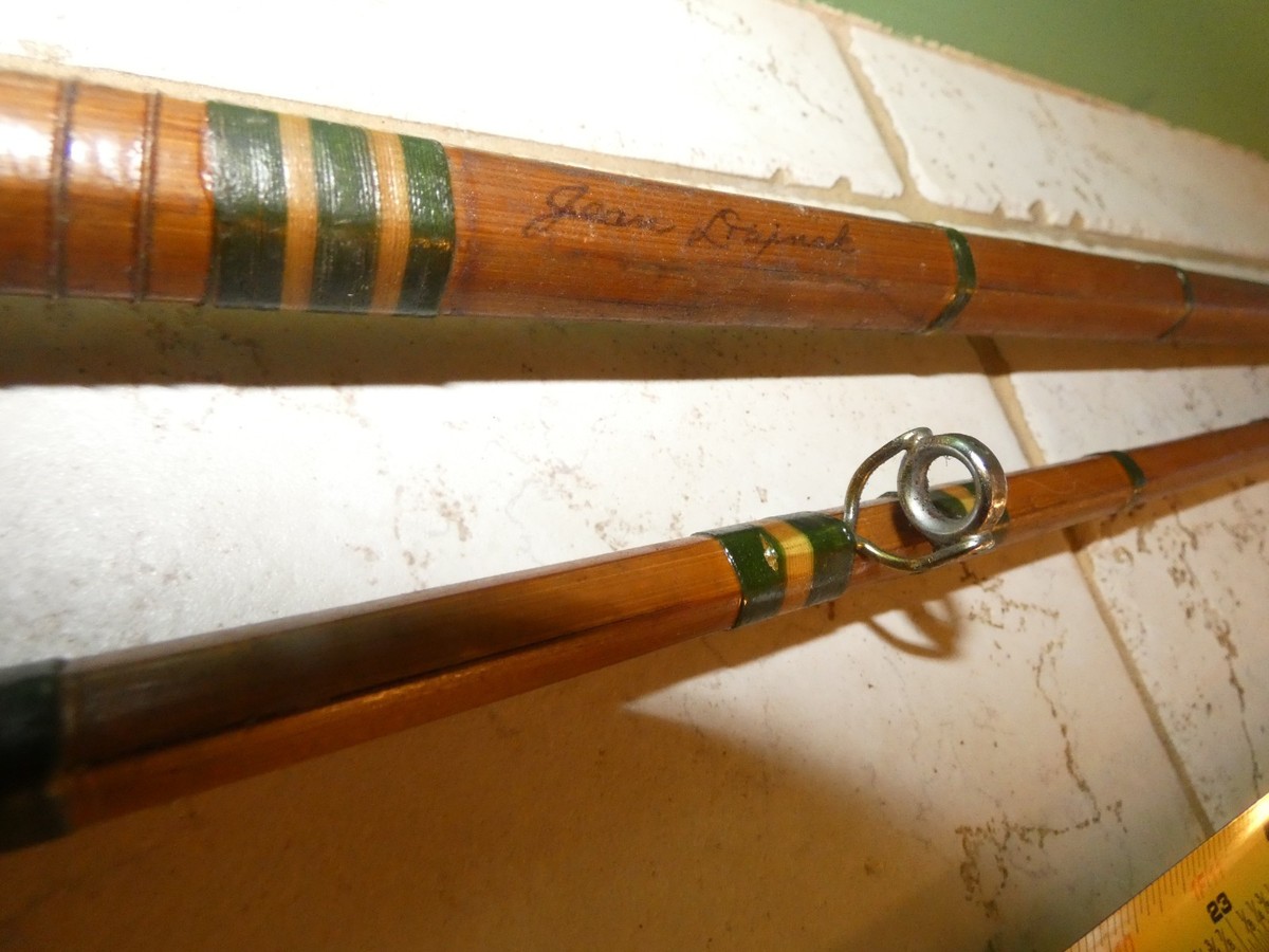 RARE VINTAGE SIGNED 2 PIECE BAMBOO BOAT ROD COMPLETE ORIGINAL WRAPS GUIDES  GOOD | eBay