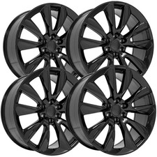 Set Of 4 Oe Wheels Cv32 22x9 6x5.5 28mm Black Wheels Rims 22 Inch