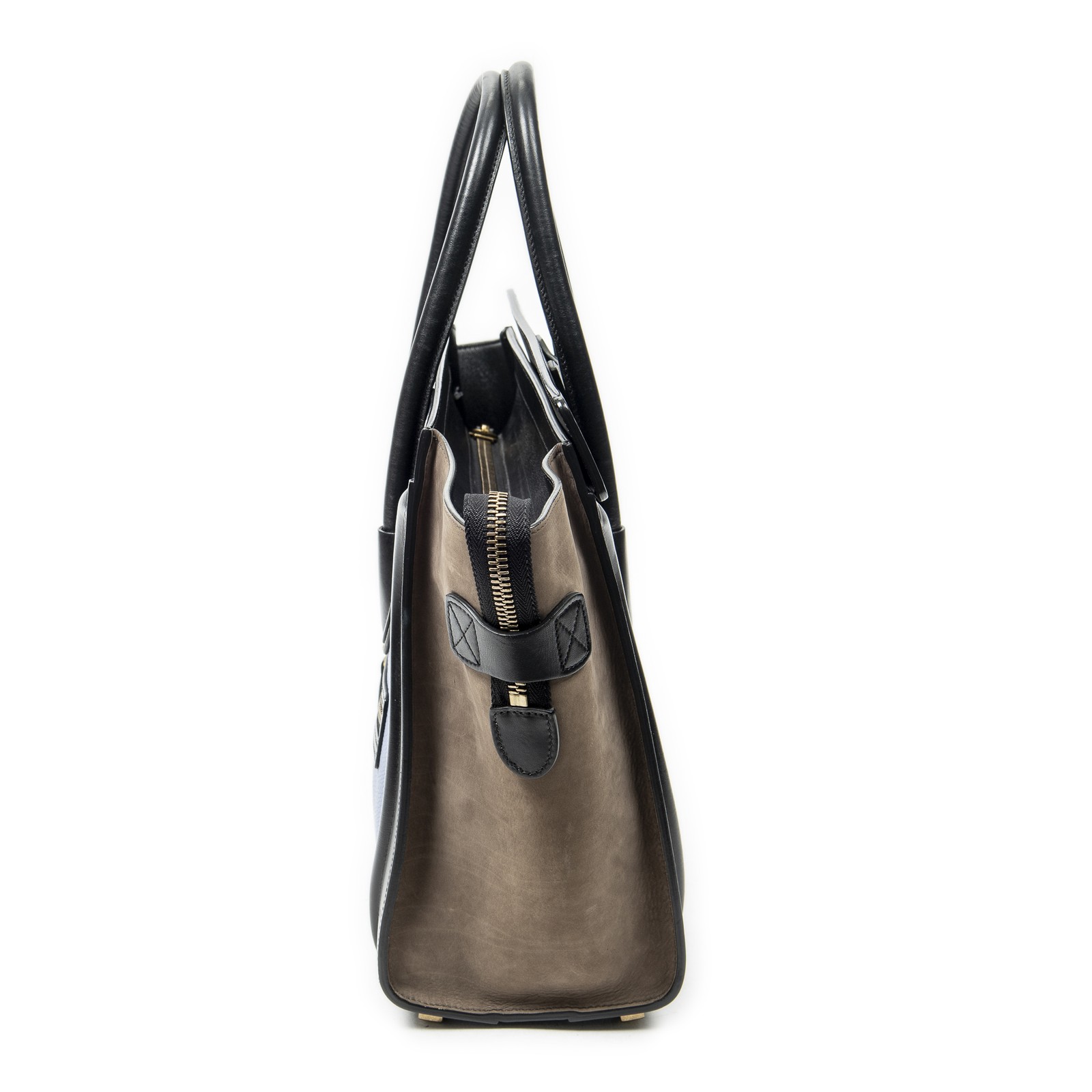 Celine Blue/Black/Brown Micro Luggage Shoulder Bag Grained Calfskin Leather image 3