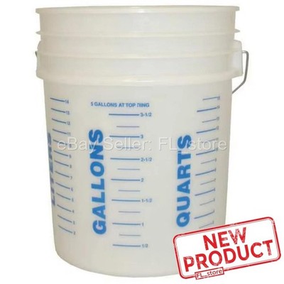 Kraft Tool 5 Gallon Measuring Bucket w/Measurements Imprinted Translucent NEW