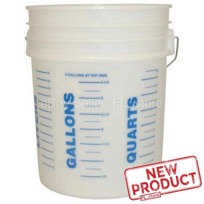 #ad Kraft Tool 5 Gallon Measuring Bucket w Measurements Imprinted Translucent NEW $21.79