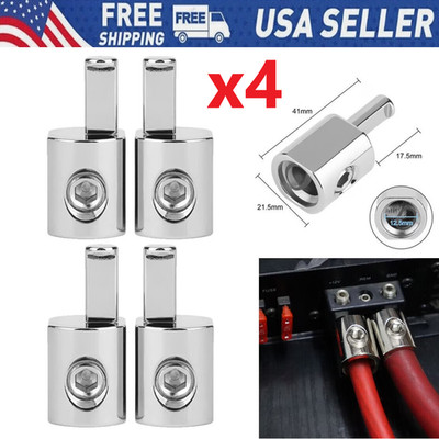 4PCS ILL Customz Offset Power and Ground 1/0 Gauge to 4 Gauge Amp Input Reducers