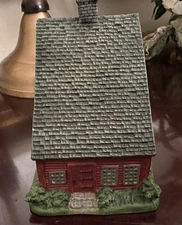 Vintage Old Stonigan 20010203 Lang & Wise Red Saltbox Porcelain House  