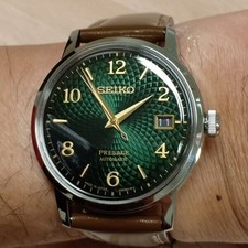 New Seiko Pre sage SRPE45J1 Cocktail Mojito Green Dial Brown Leather Men Watch 2