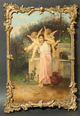 Altes Bild Druck ? Malerei ? Gemälde ? Rahmen Jugend William Adolphe Bouguereau