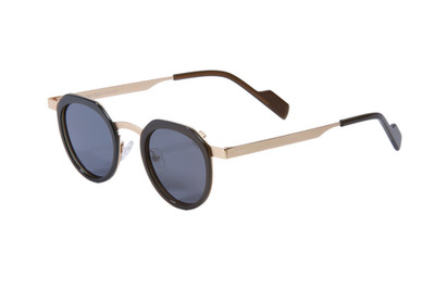 VAU Eyewear Round Geometric Sunglasses - Mixed Metal & Acetate Steampunk Style