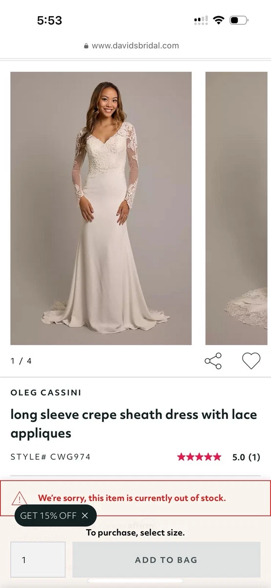 Oleg Cassini Chiffon Wedding Dresses for sale | eBay