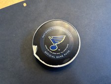 St. Louis Blues Vs Golden Knight NHL Playoffs Round Robin Game Used Puck 8/6/20
