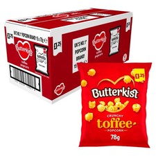 Butterkist Crunchy Toffee Popcorn 78g Full Box of 15 Bags Sweet Snack Bulk Pack