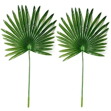 2Pack Artificial Flower Faux Leaves Artificial Palm Leaf Branches Plants Gree...