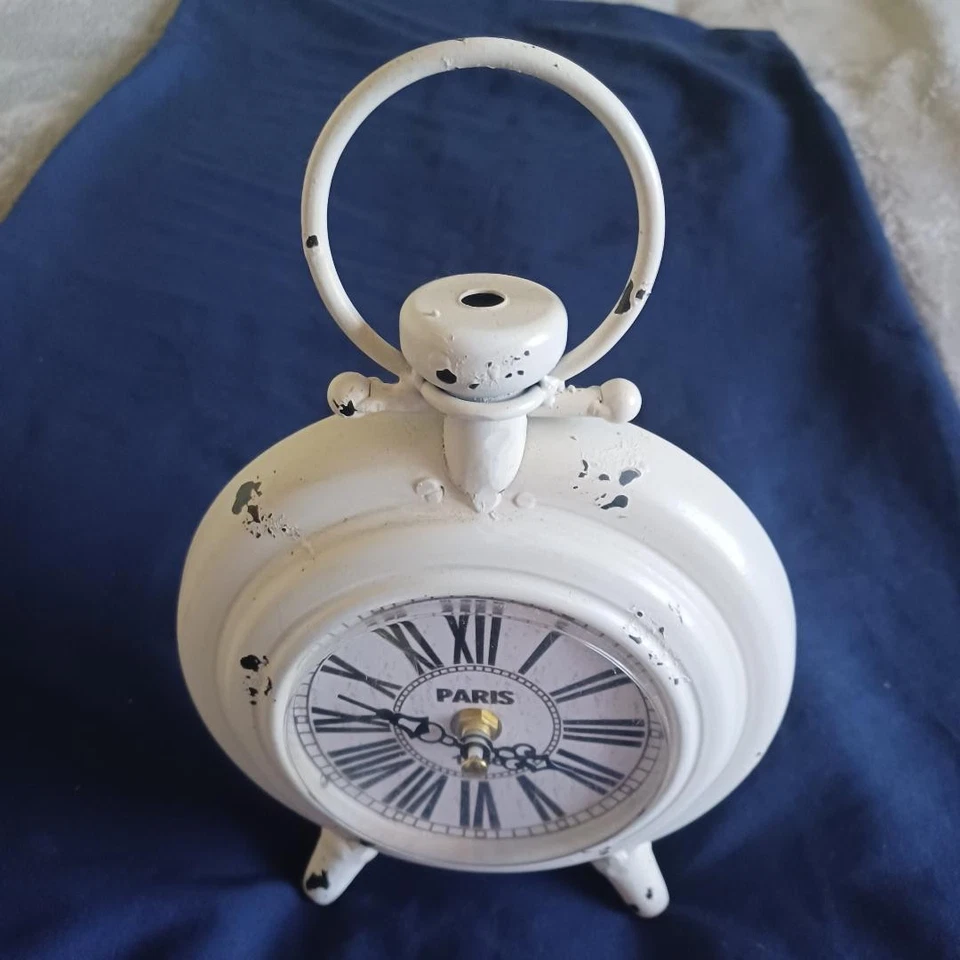 Reloj colgante de pie París decorativo rural metal 11" alto 7" diámetro Foto 2 de 4