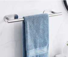 No Drill Stick On Towel Racks Self-Adhesive Stainless Steel Bathroom Towel Bar