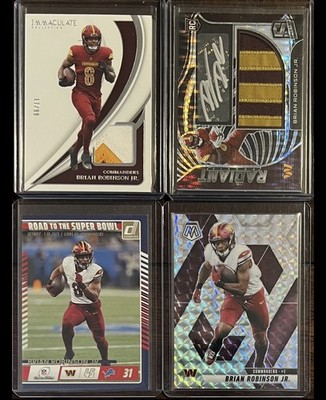 4 Card Brian Robinson Jr Lot.  /10 Spectra RPA, Immaculate 3 Color Patch /99