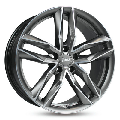 18 Zoll MAM RS3 5x114,3 ET45 Alufelgen MATT PALLADIUM FRONT POLISH