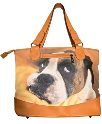 Ardleigh Elliott ''Boxer'' Faithful Friends Tote Purse Faux Leather EUC