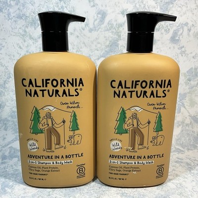 California Naturals 2-in-1 Shampoo & Body Wash Wild Woods Scent 16.5oz- Lot of 2
