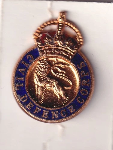 WW2  Civil Defence Corps Women's Pin Badge Kings Crown FIRMIN