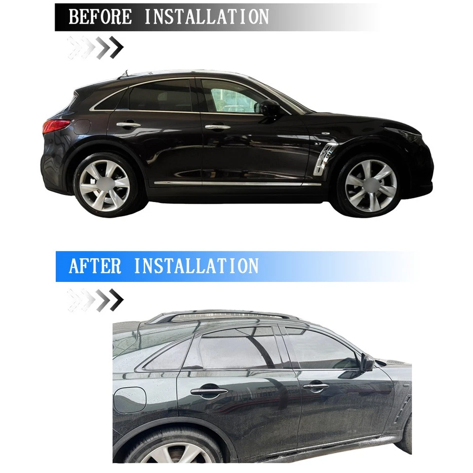 Glossy Black Chrome Delete Window Trims For Infiniti QX70 FX 2009-2016 - Изображение 2 из 4