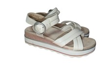 Vionic Reyna Cream Rose Leather Suede Strappy Platform Sandals Women US 9