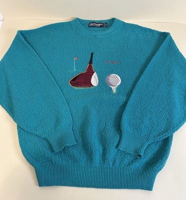 Vintage Scottish Isle By Bernette Men s XL  Cotton Golf Sweater USA