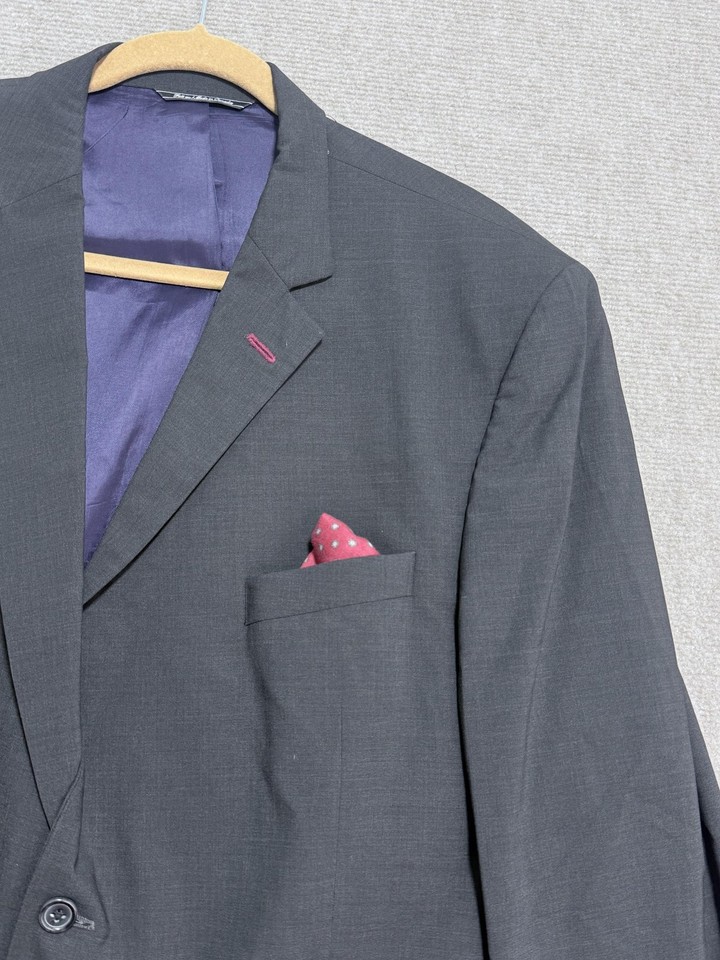 Victor Button Jack Victor Blazer Mens 46R Charcoal 3SIXTY5 Wool Stretch 2 Button Side ...