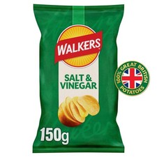 Walkers Salt & Vinegar Sharing Bag Crisps 150g (Pack of 3)