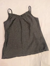 Eileen Fisher Grey Wool blend Tank Top Camisole Size XS Raw Edge Base Layer 