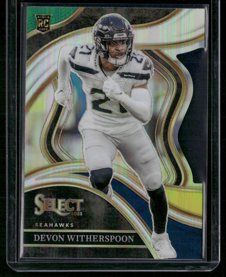 2023 Panini Select #273 Devon Witherspoon Green and Yellow Prizms Die Cuts