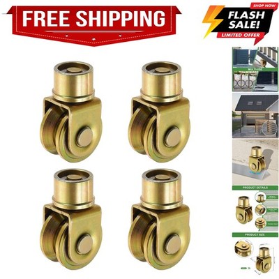 1.9 Inch Sliding Gate Wheels, 4Pcs 360-Degree Rotatable V Groove Caster Pulle...