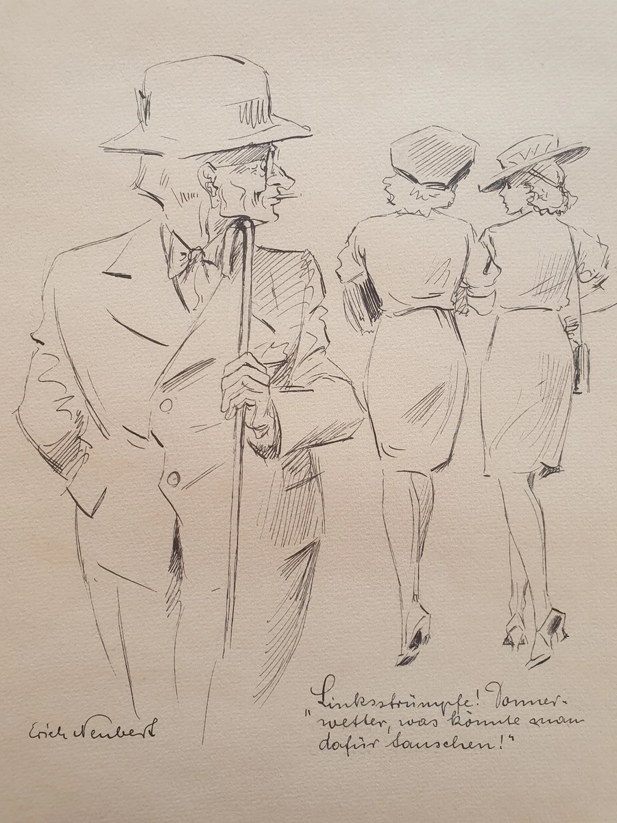 Erich NEUBERT: 17 orig.- Federzeichnungen, 1946 Grosz, Gulbransson
