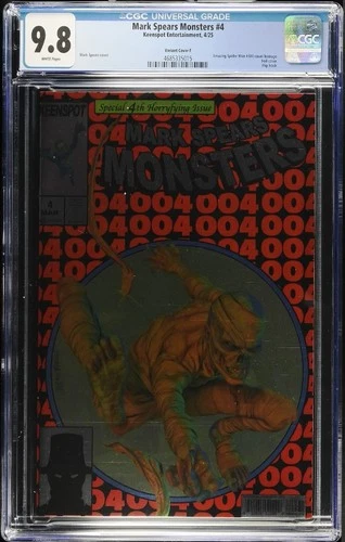 Mark Spears Monsters #4 F variant CGC 9.8 foil Amazing Spider-man 300 homage