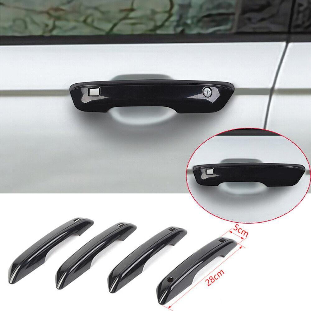 4×Black ABS For Jeep Grand Cherokee 2022-2024 Outer Side Door Handle Panel Cover