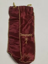 Vintage Seagram's 7 Red Satin with Gold Trim 1857-1957 Centennial Bottle Bag