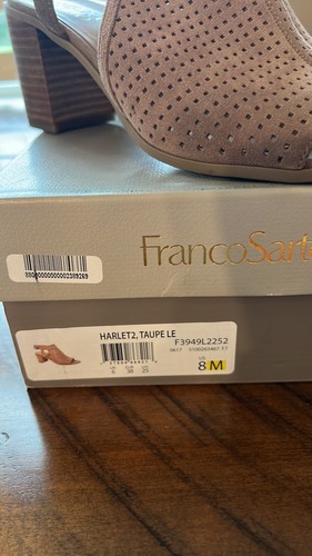 FRANCO SARTO HARLET 2 LEATHER Mule adjustable strap 3in stack heel 8M - Picture 3 of 7