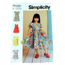 Simplicity Pattern R11067 Girls Fit Flare Dresses Size 3 4 5 6 7 8 New UNCUT