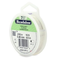 15 Foot Spool Beadalon Silver Color 7 Strand 0.018" CRINKLE Beading WIRE