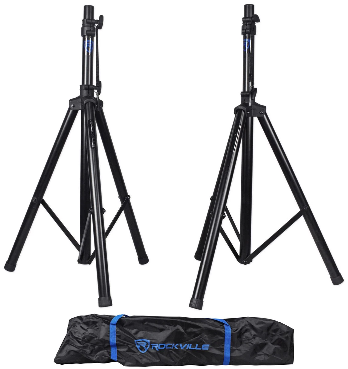 Par de soportes de altavoz Rockville RVES1 trípode ajustable DJ PA + bolsa de transporte/universal