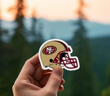 49ers Inspired Helmet Decal | SF Football Fan Sticker |  Laptop Phone Sports