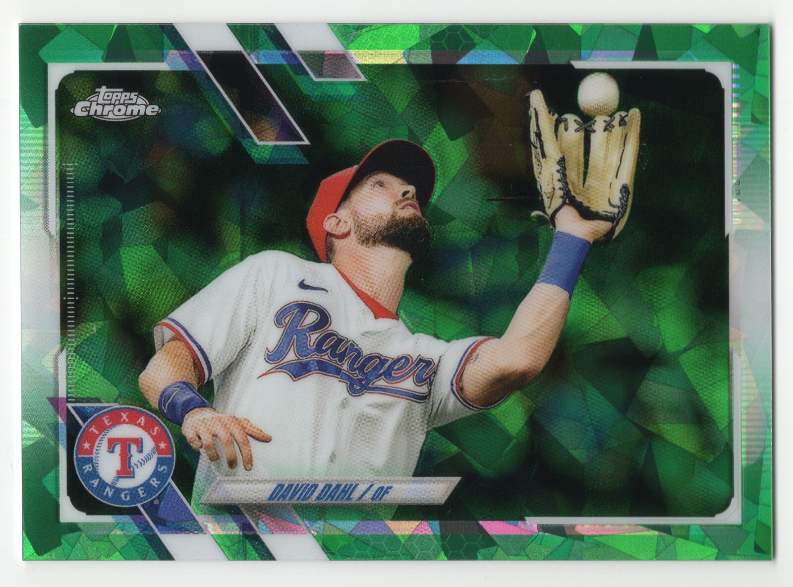 2021 Topps Chrome Update Sapphire DAVID DAHL #US193 Green Refractor /50-Rangers