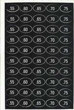 Vending Price Oval Stickers 50 Individual 55 60 65 70 75 on sheet