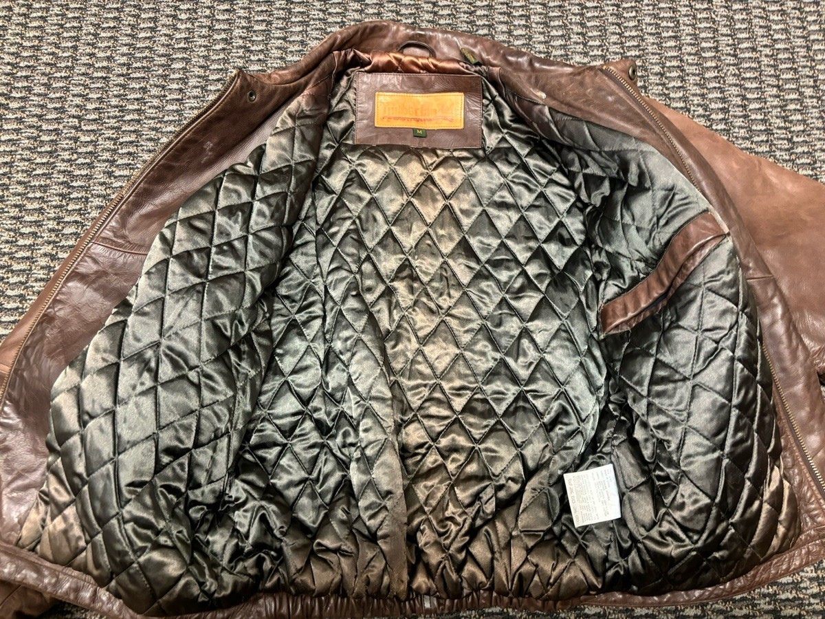 Timberland Boots Brown Leather Bomber Jacket Size Medium | eBay