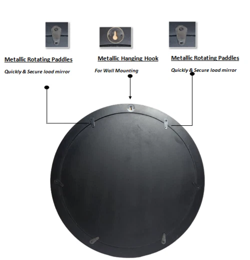 Espejo floral redondo blanco con incrustaciones de hueso Foto 4 de 4