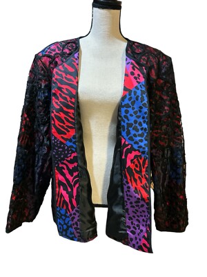 FRENZ By Theresa Reno Art Jacket Vibrant Plus Sz 3X Fairy Goth