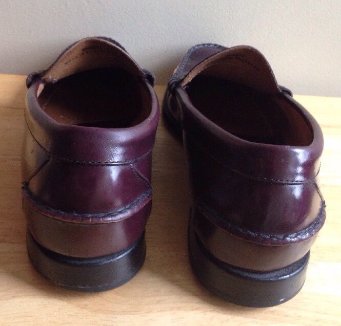 L.L. BEAN LEATHER PENNY LOAFERS, CORDOVAN, MENS SIZE 8.5 D  display picture 1