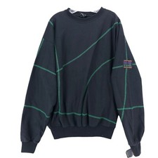 Vintage BLACK EVENT Heavyweight Sweatshirt USA MADE Black Green Stitching LARGE