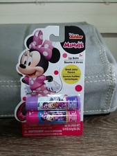 Minnie Mouse Scented Lip Balms  2 pack  Cotton Candy  Strawberry  Sealed.