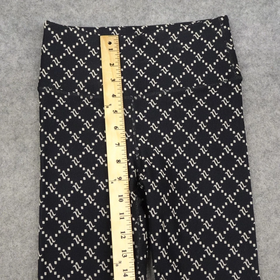 Noli Leggings Womens Small S Black Monogram Jacquard Stretch Pants Ankle Yoga - Image 3 of 4