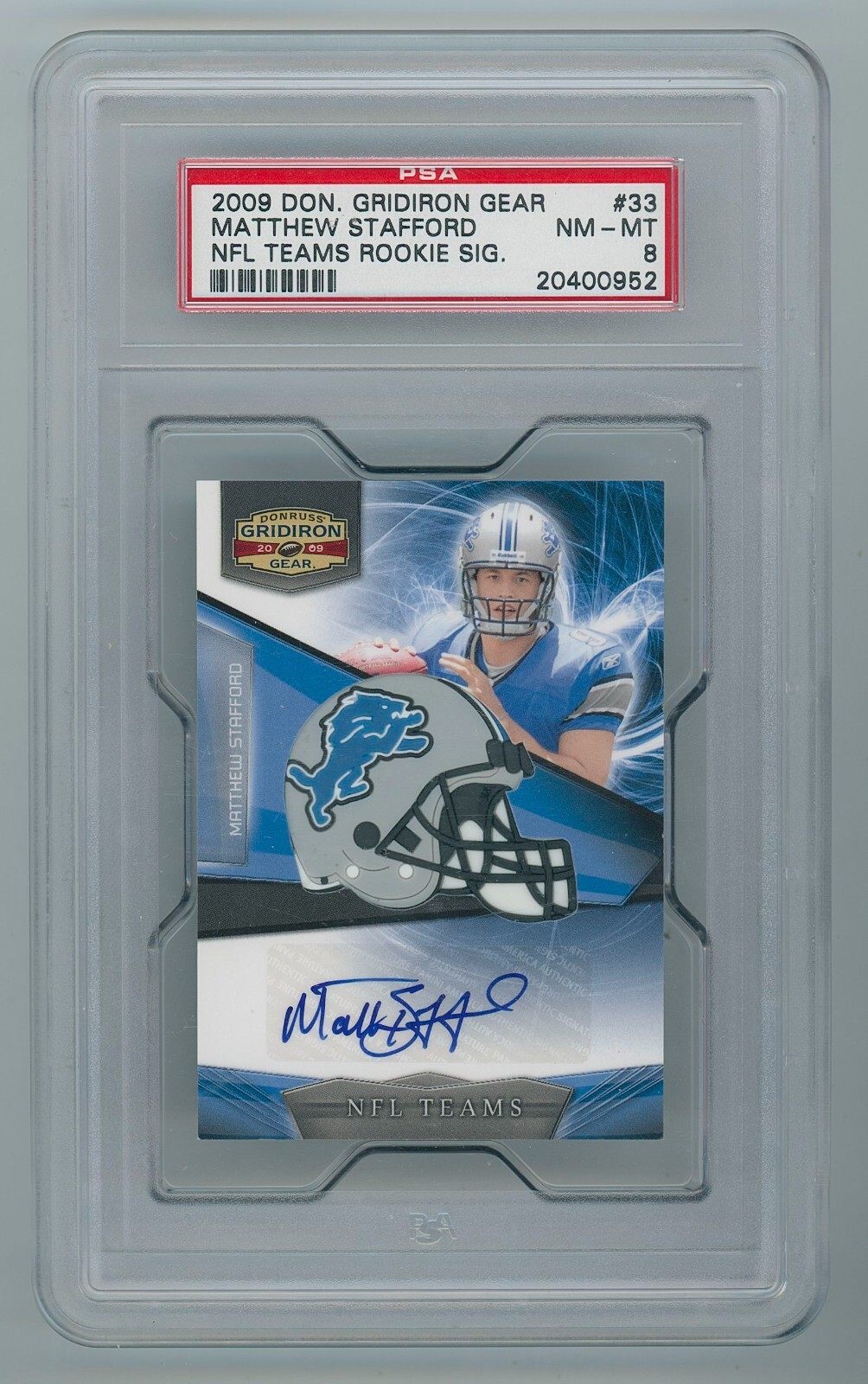 Matthew Stafford Donruss Gridiron Gear NFL Teams Rookie Signatures #33 Base