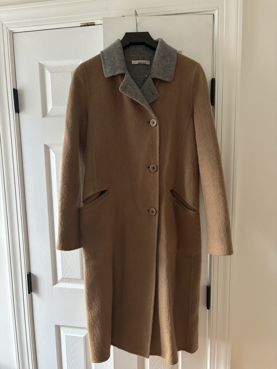 NWOT Jesire London Wool Reversible Coat Grey And Tan